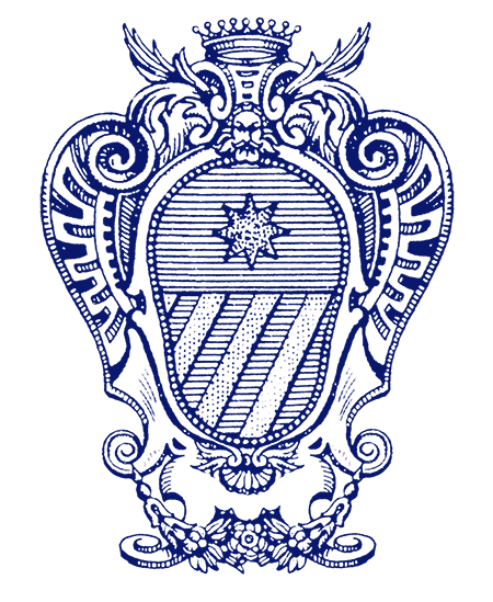 Decorative coat of arms with a star emblem in the center, Forma Comptus Logo