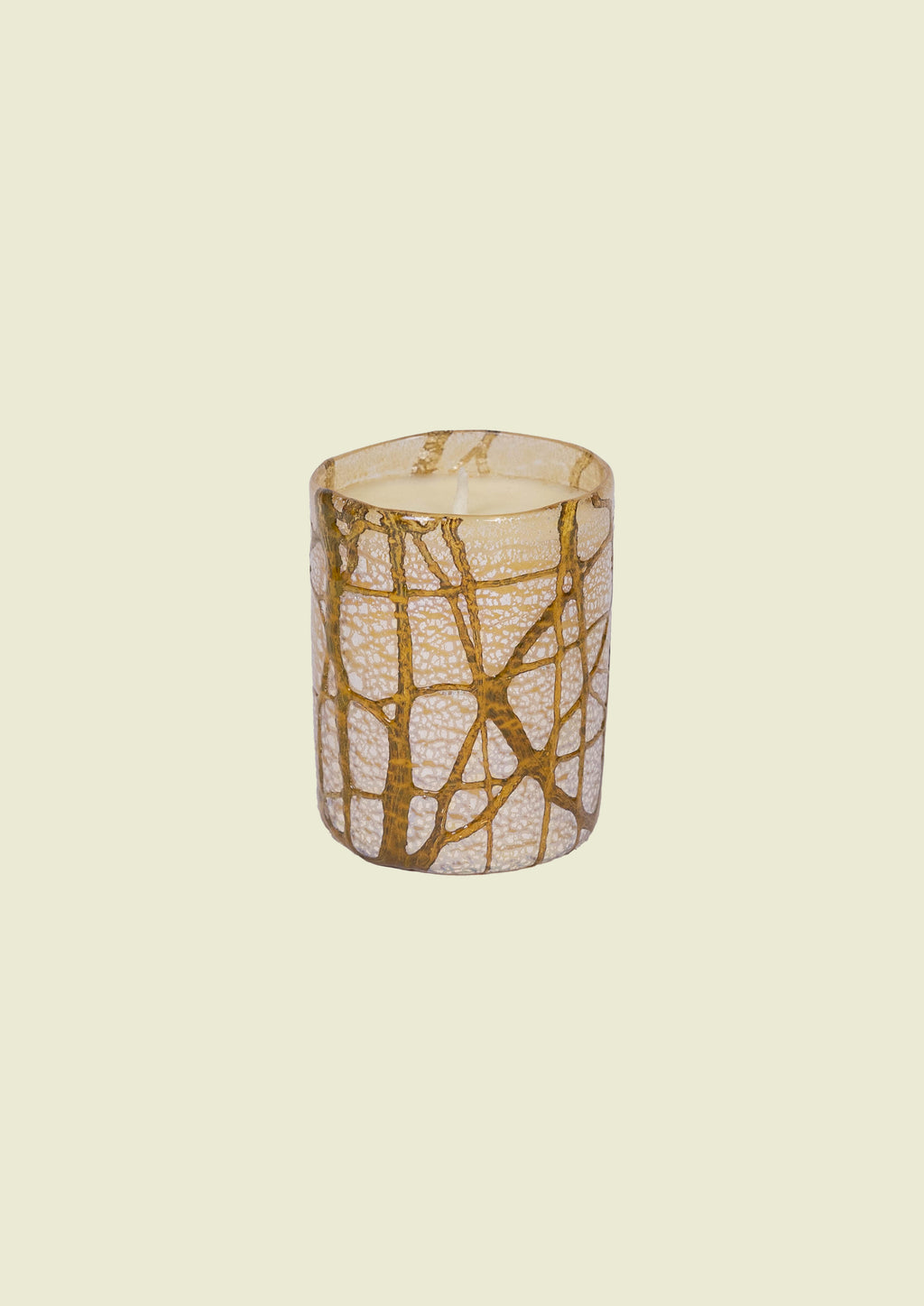 Handcrafted Venetian glass in amber and golden enamel tones with real silver leaf, made in Venice.