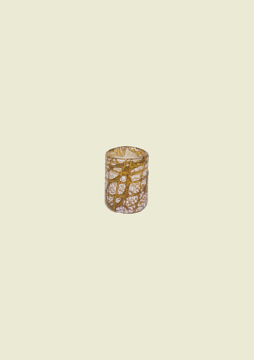 Hand-blown Venetian glass place card in warm golden tones with pure silver leaf detailing